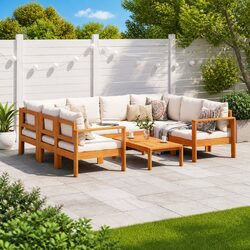 6-Piece Modular Garden Sofa Set with Cushions