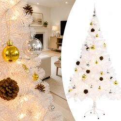 Sturdy White Pre-lit 150cm Christmas Tree with LEDs