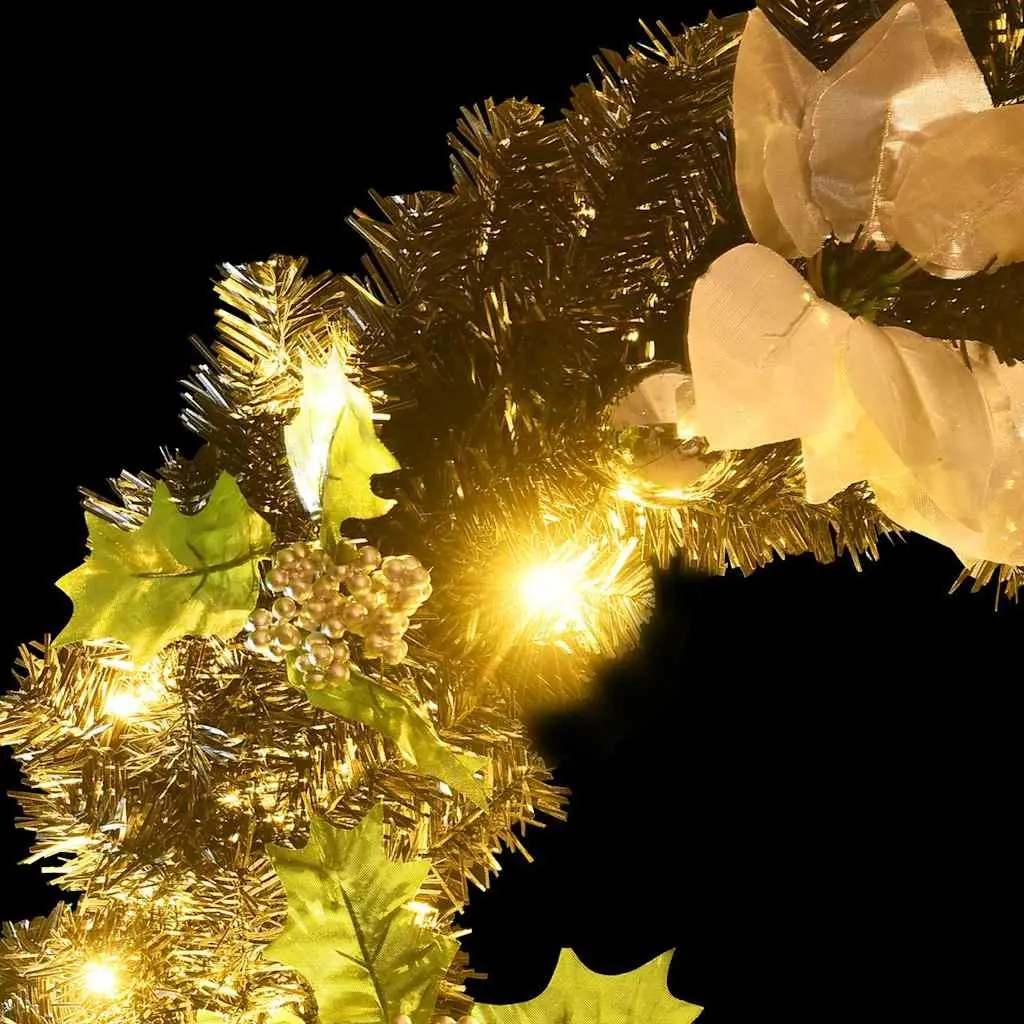 Christmas Wreath PVC 60cm Black Silver
