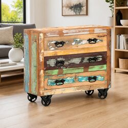 Solid Reclaimed Wood Sideboard with 3 Drawers