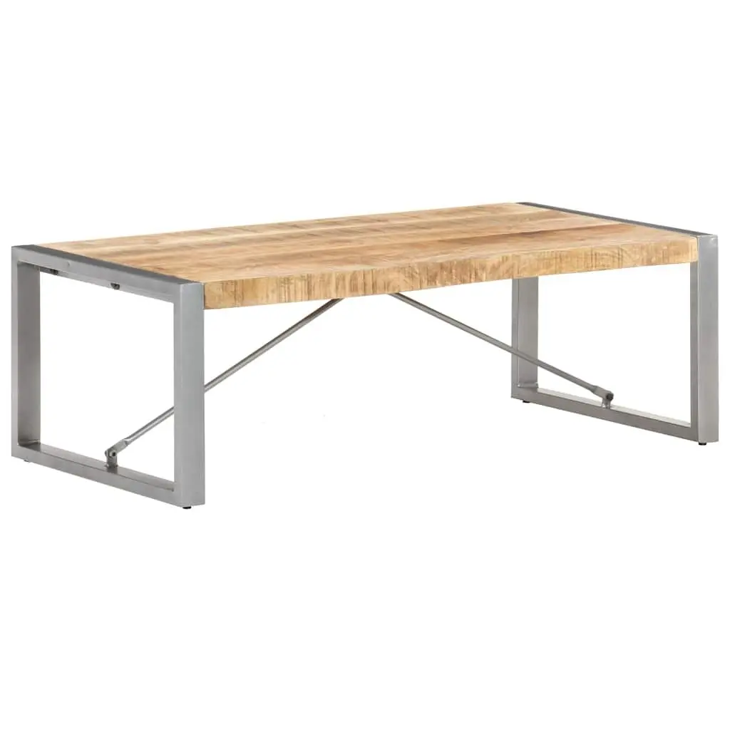Coffee Table Solid Rough Mango Wood 120x60x40 cm Brown Industrial