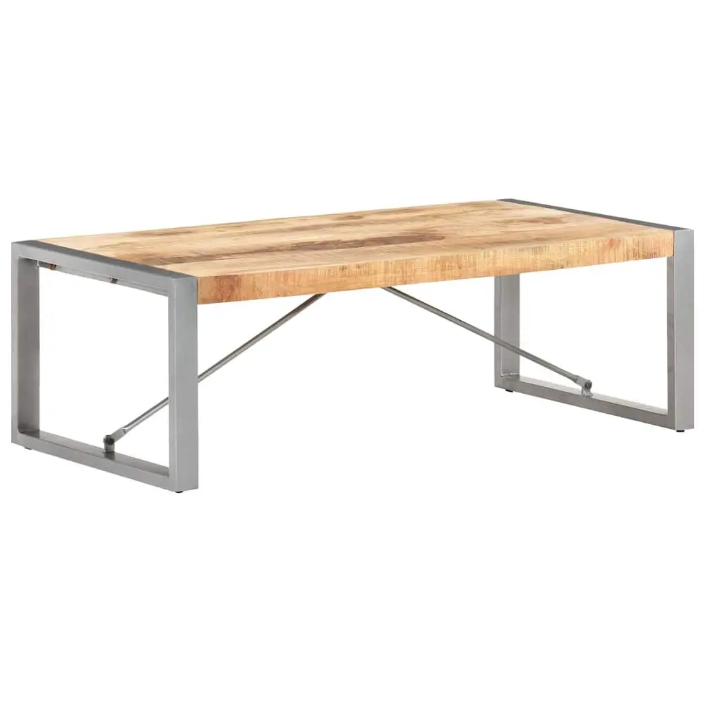 Coffee Table Solid Rough Mango Wood 120x60x40 cm Brown Industrial
