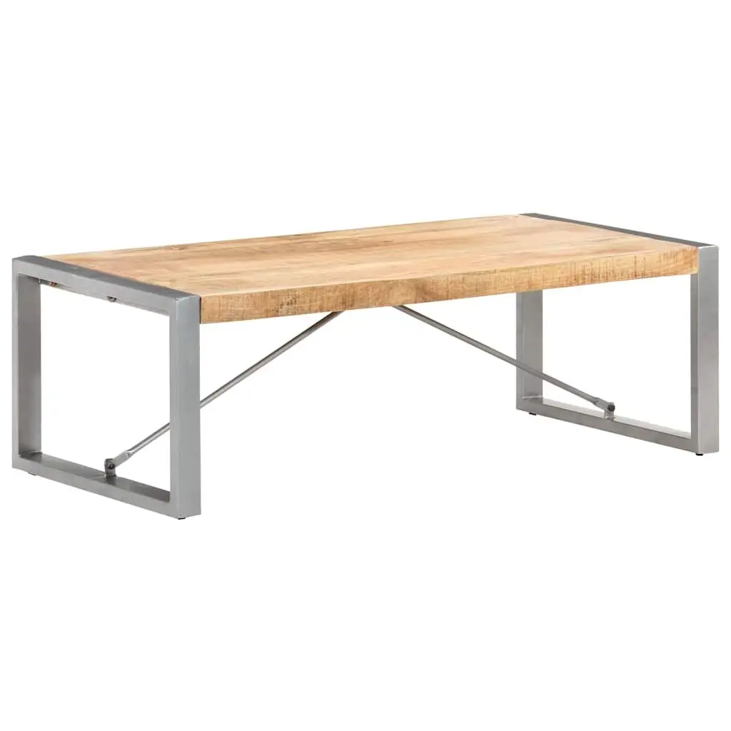 Coffee Table Solid Rough Mango Wood 120x60x40 cm Brown Industrial