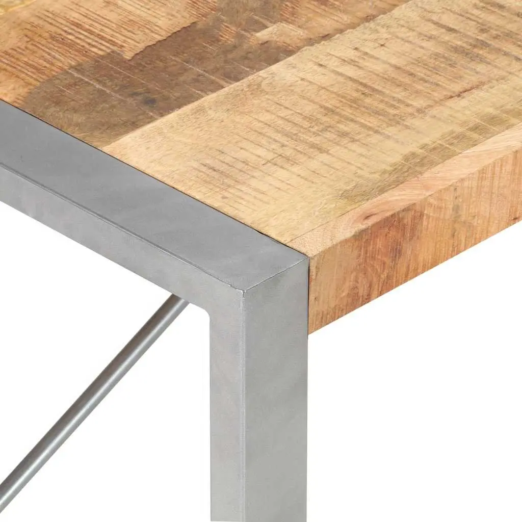 Coffee Table Solid Rough Mango Wood 120x60x40 cm Brown Industrial