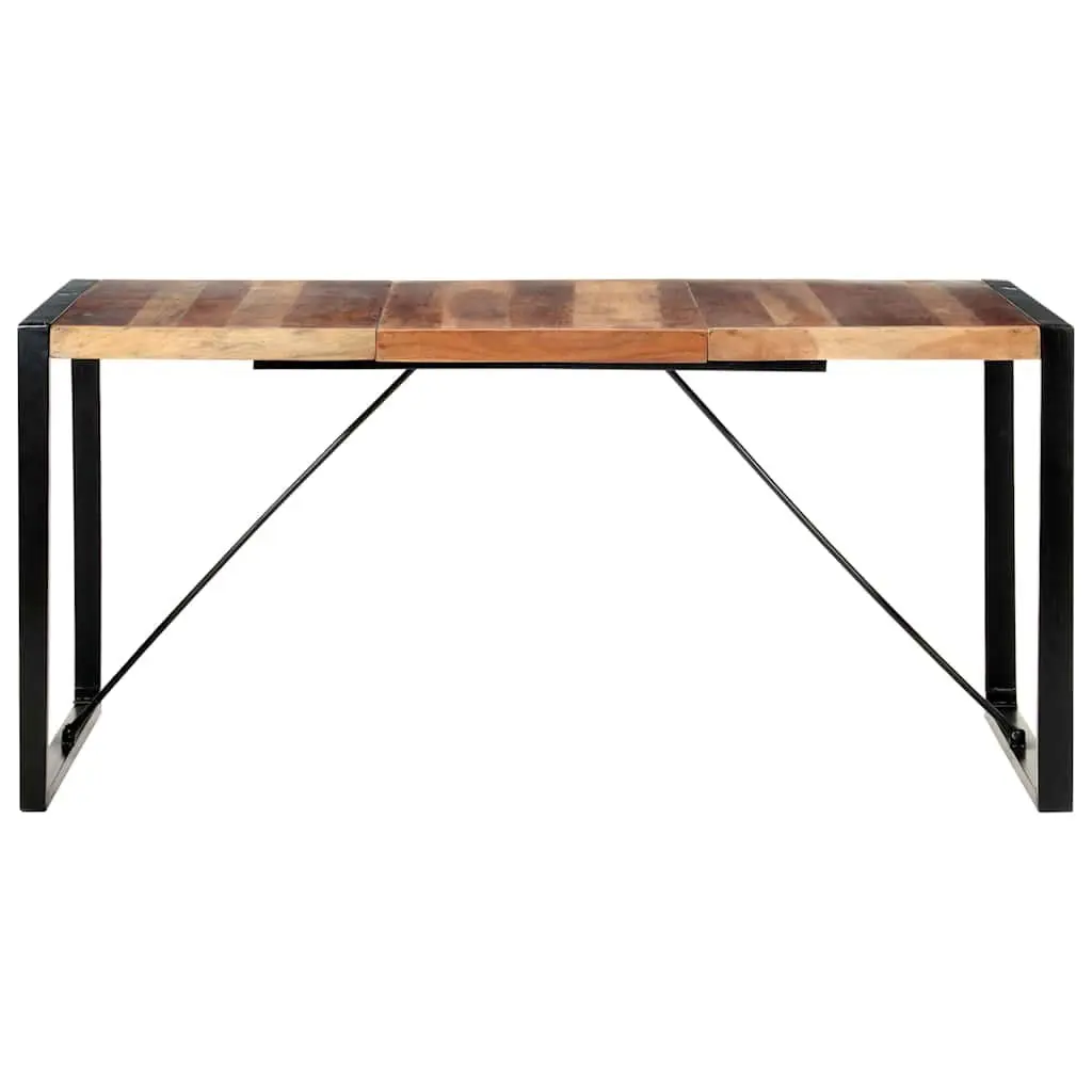 Industrial Brown Dining Table 160x80x75cm Solid Wood