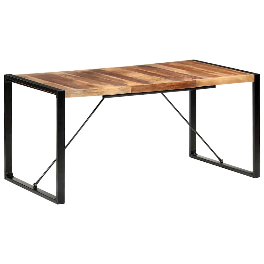 Industrial Brown Dining Table 160x80x75cm Solid Wood
