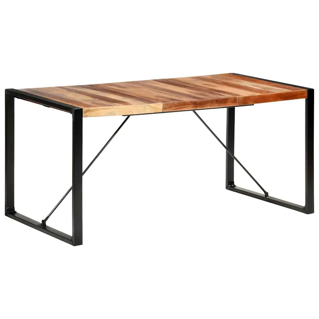 Industrial Brown Dining Table 160x80x75cm Solid Wood