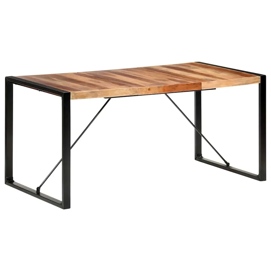 Industrial Brown Dining Table 160x80x75cm Solid Wood