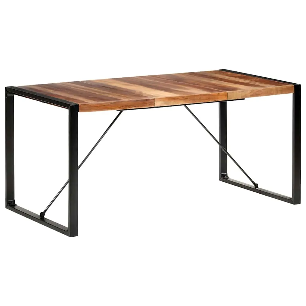 Industrial Brown Dining Table 160x80x75cm Solid Wood