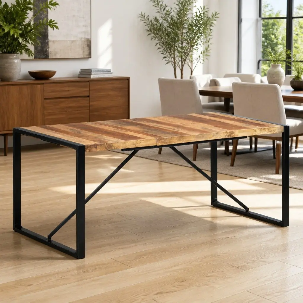 Solid Wood Acacia Dining Table 180x90x75 cm Brown