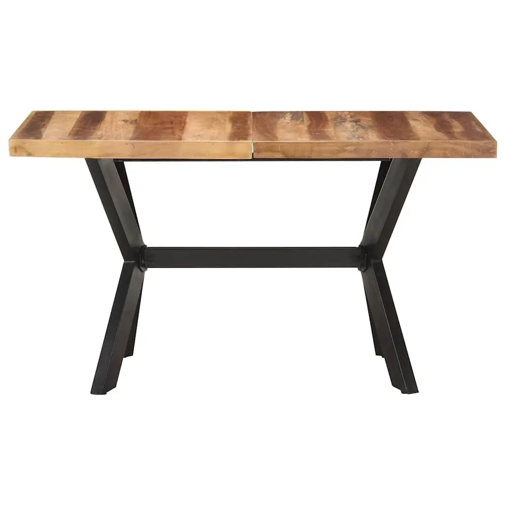 Solid Acacia Dining Table 140x70x75 cm Industrial Brown