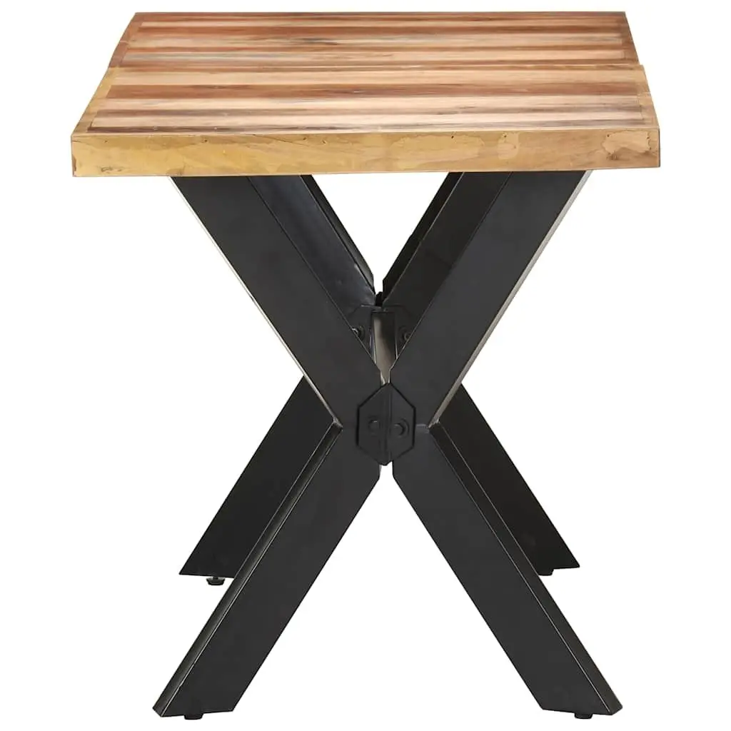 Solid Acacia Dining Table 140x70x75 cm Industrial Brown