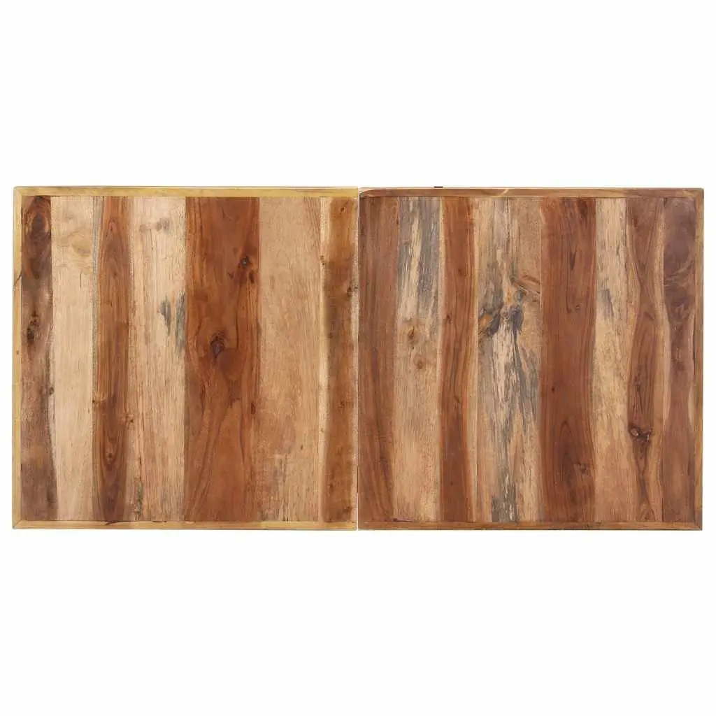 Solid Acacia Dining Table 140x70x75 cm Industrial Brown