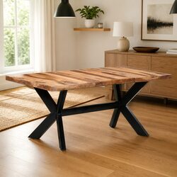 Industrial Style Dining Table 180x90x75 cm in Brown