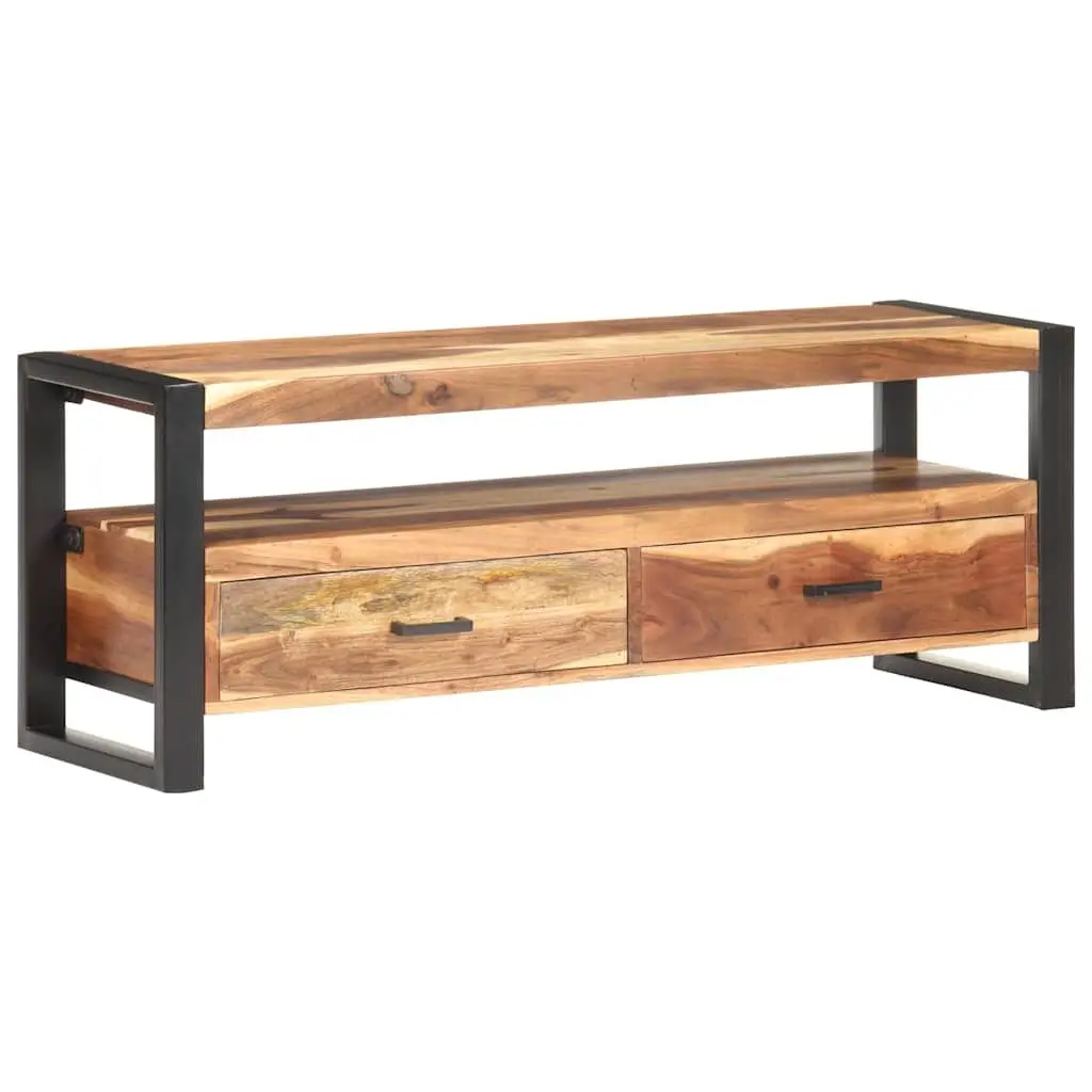 Solid Wood TV Cabinet with Drawers and Shelf