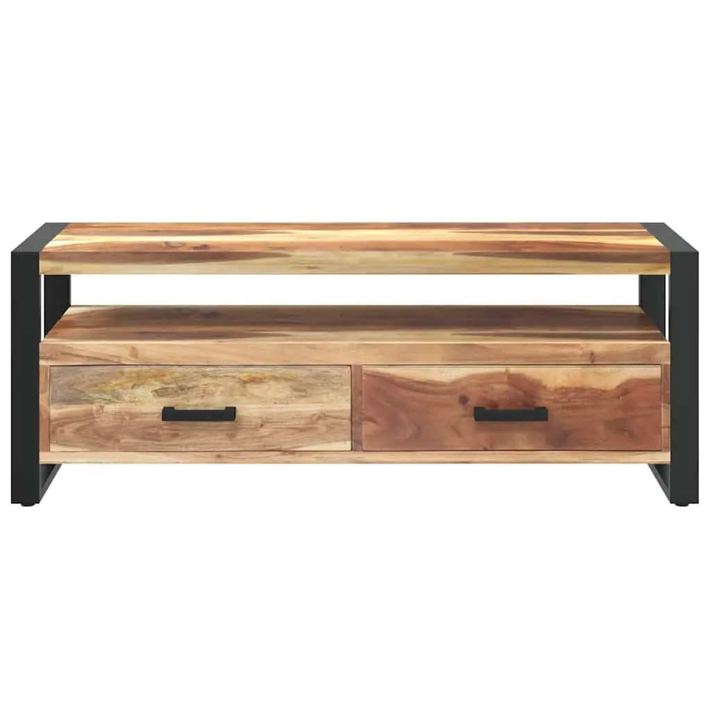 Solid Wood TV Cabinet with Drawers and Shelf
