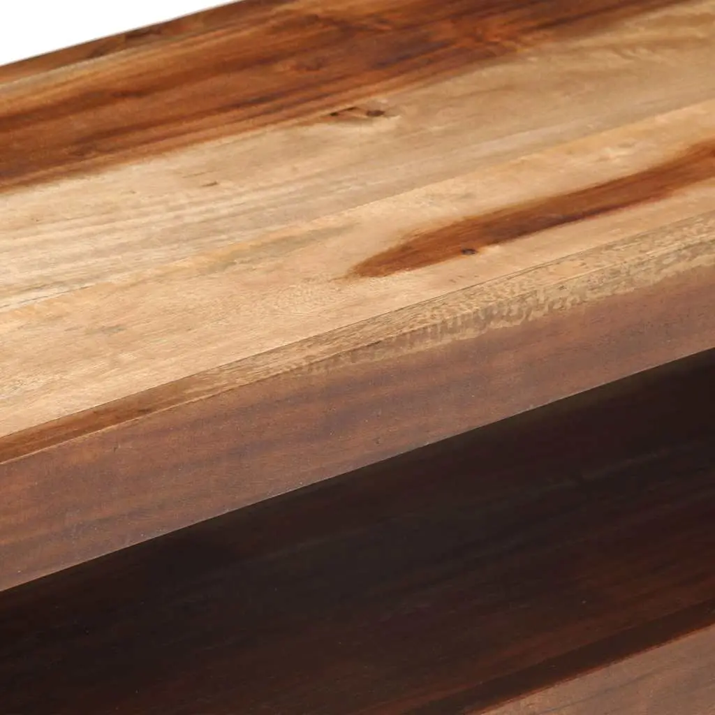 Brown Wood TV Cabinet with Drawers and Open Compartment
