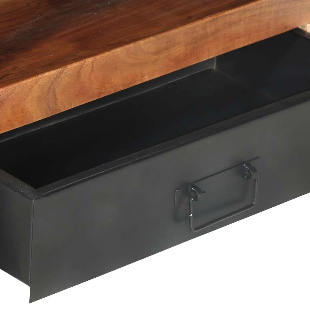 Brown Wood TV Cabinet with Drawers and Open Compartment