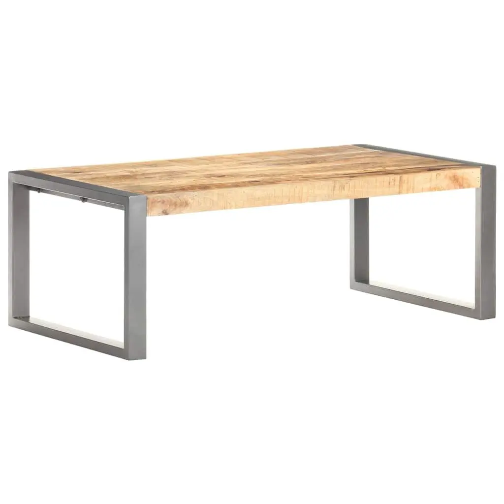 Coffee Table Rough Mango Wood 110x60x40 cm Grey