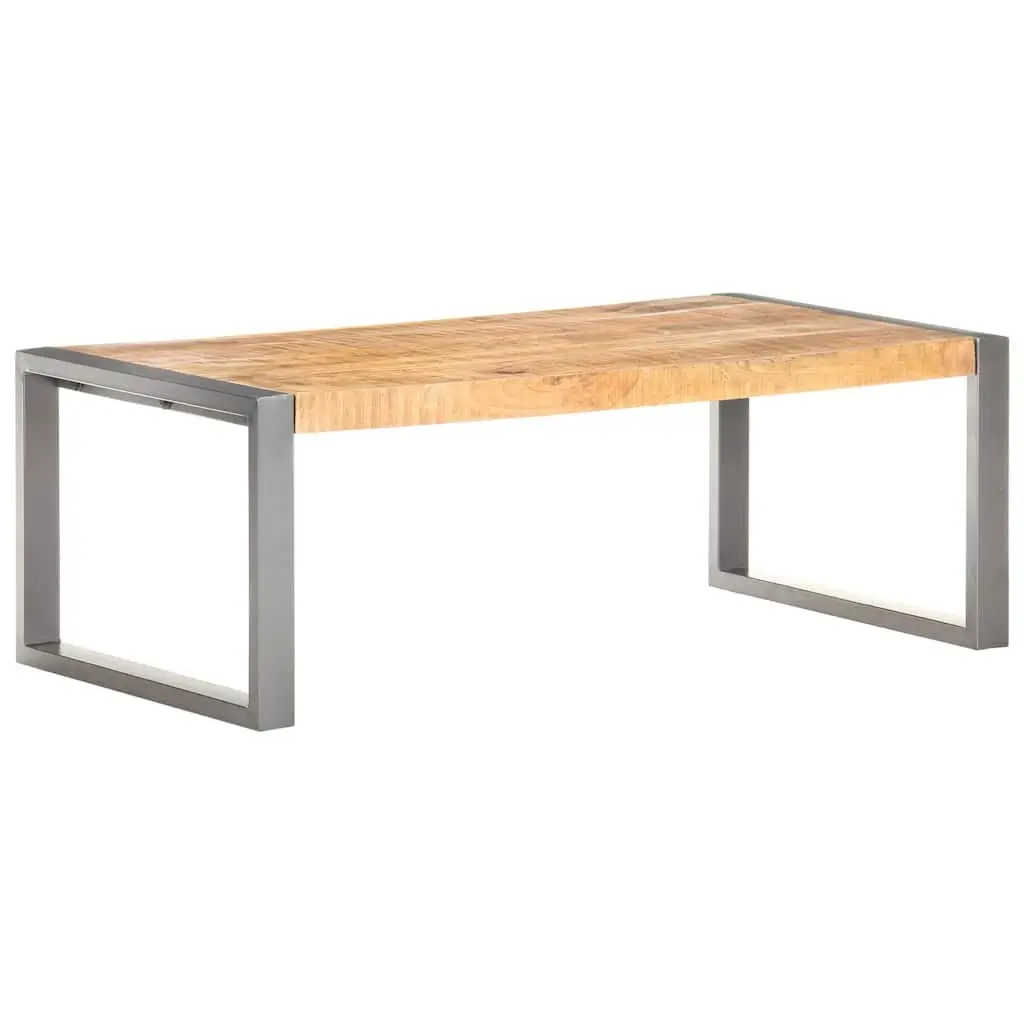 Coffee Table Rough Mango Wood 110x60x40 cm Grey