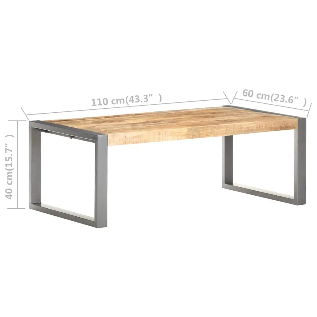 Coffee Table Rough Mango Wood 110x60x40 cm Grey