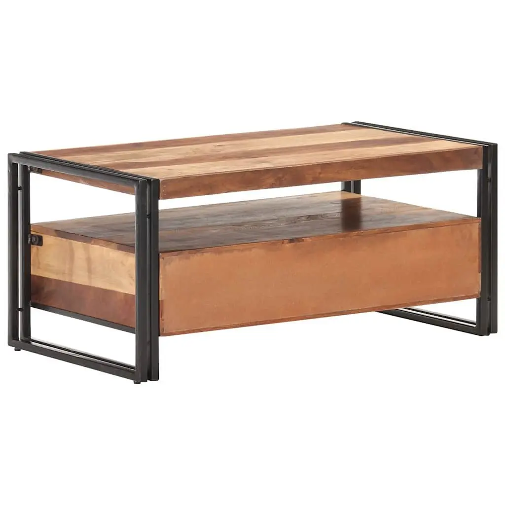 Coffee Table Solid Acacia Wood 100x55x45cm Brown