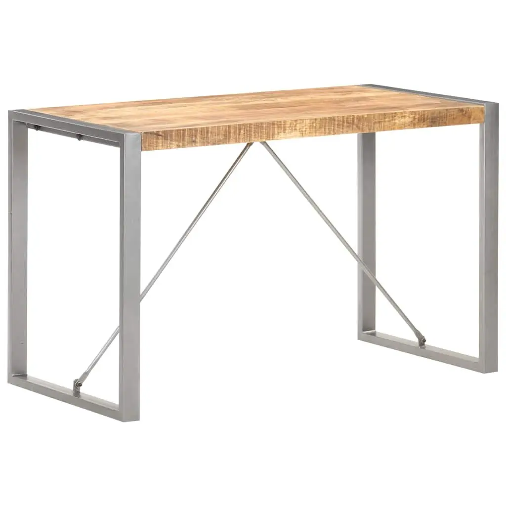 Solid Mango Wood Dining Table 120x60x75 cm Industrial Style