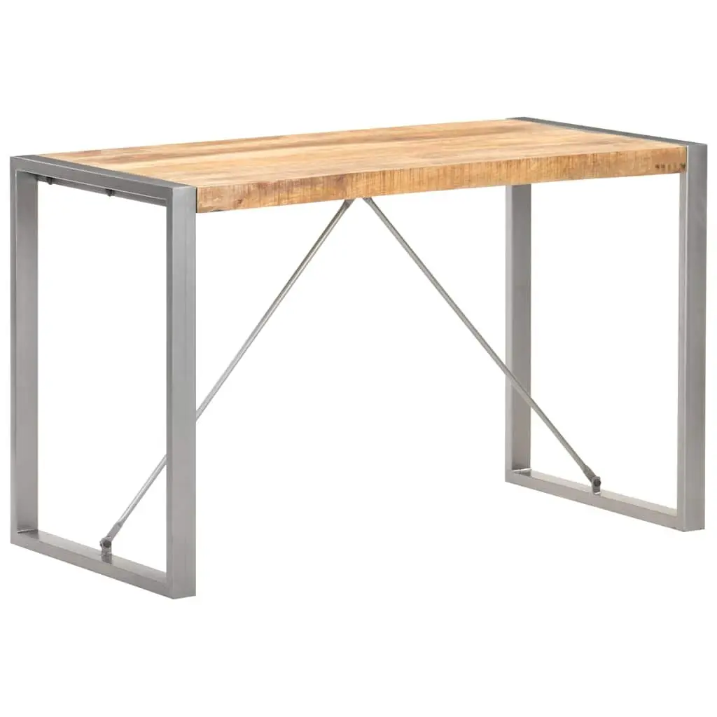Solid Mango Wood Dining Table 120x60x75 cm Industrial Style