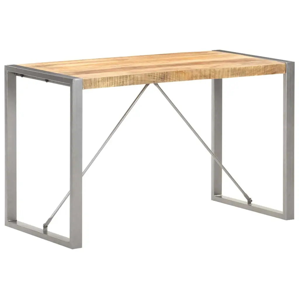 Solid Mango Wood Dining Table 120x60x75 cm Industrial Style