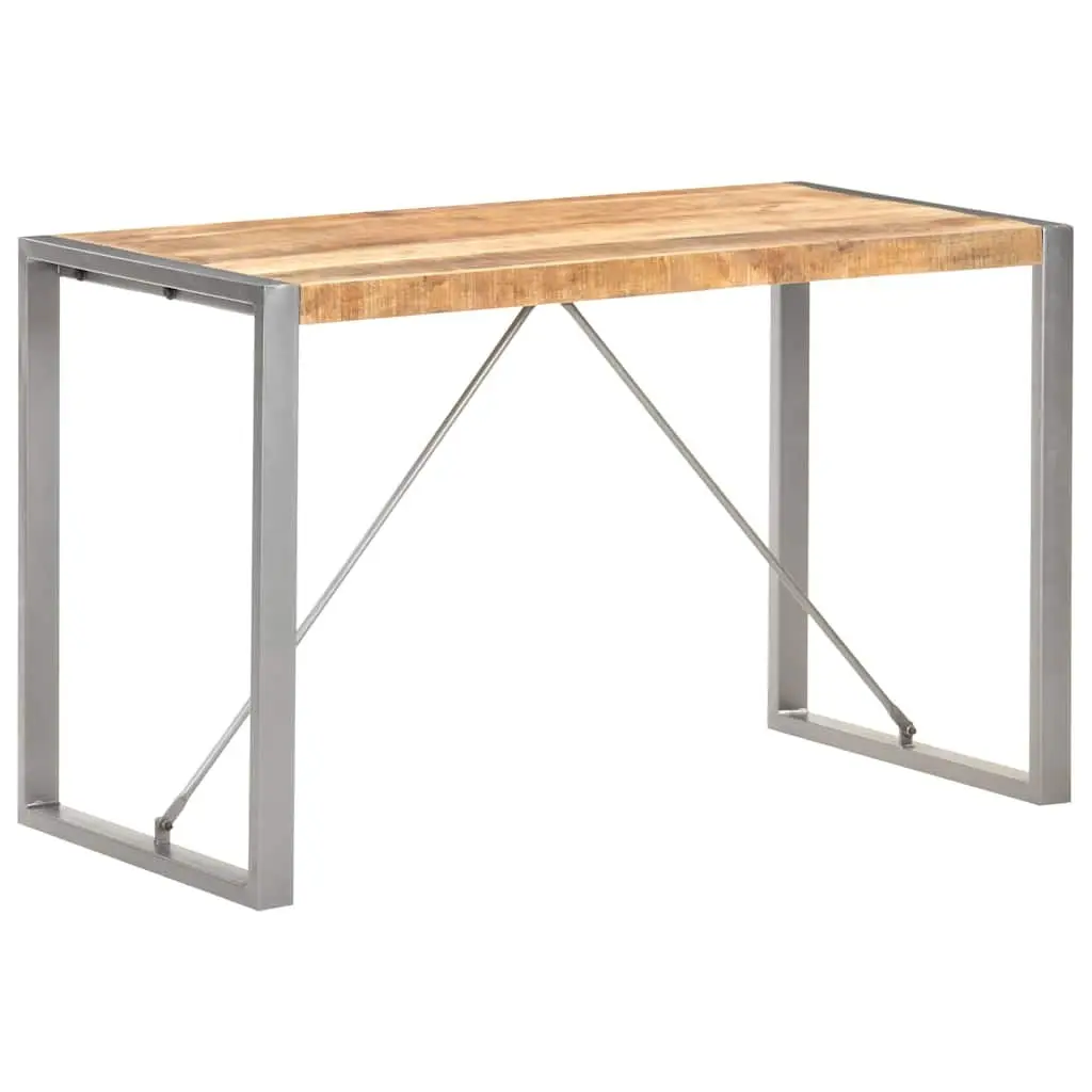 Solid Mango Wood Dining Table 120x60x75 cm Industrial Style