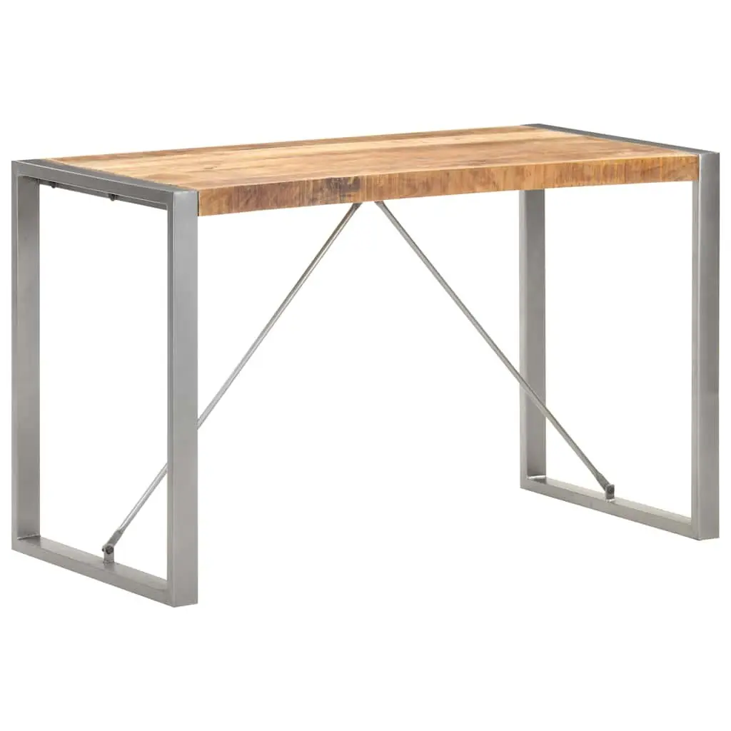 Solid Mango Wood Dining Table 120x60x75 cm Industrial Style