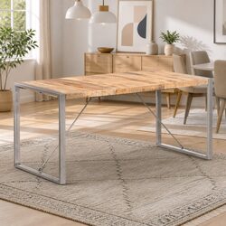 Sturdy Solid Wood Dining Table 160x80x75 cm
