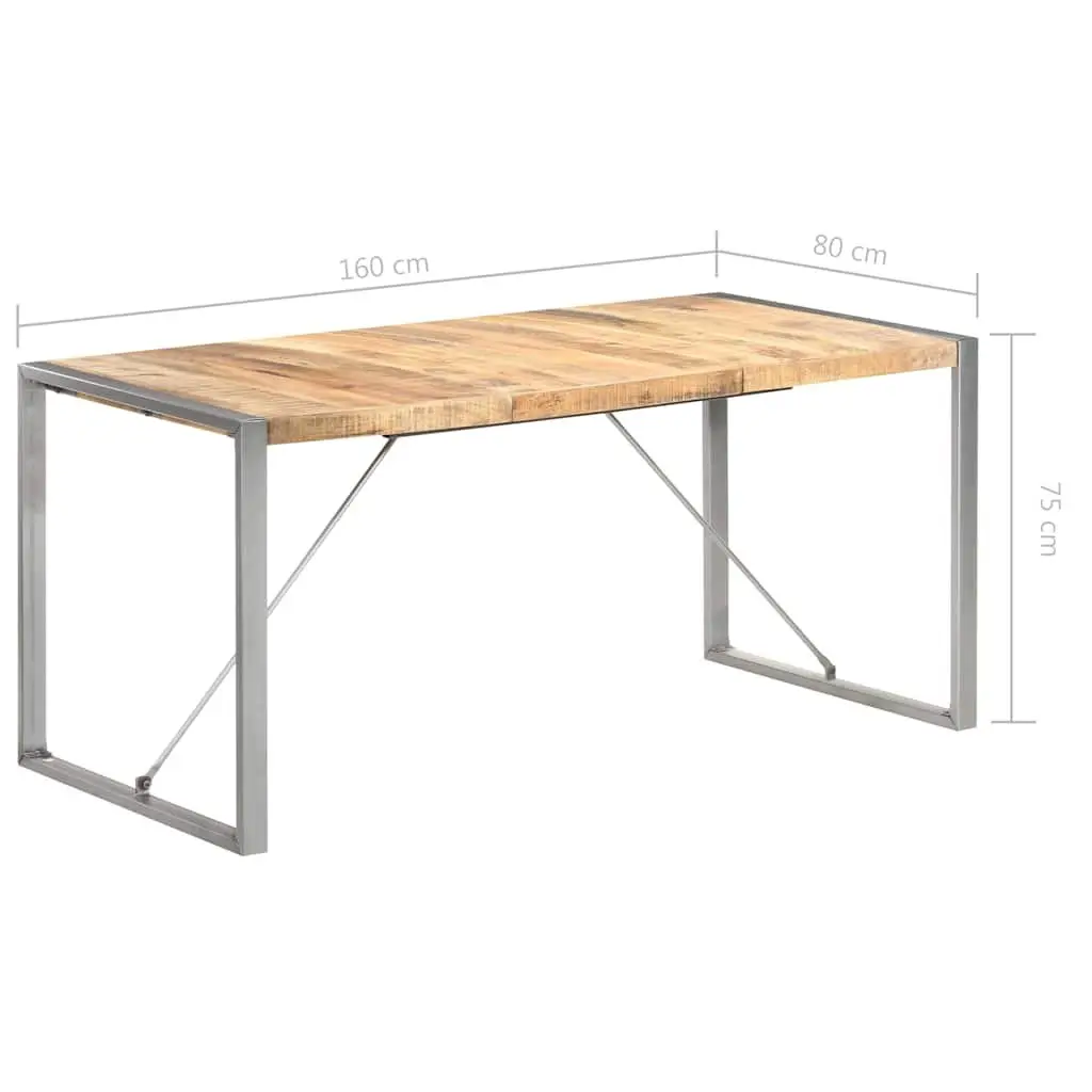 Solid Wood Dining Table 160x80x75 cm
