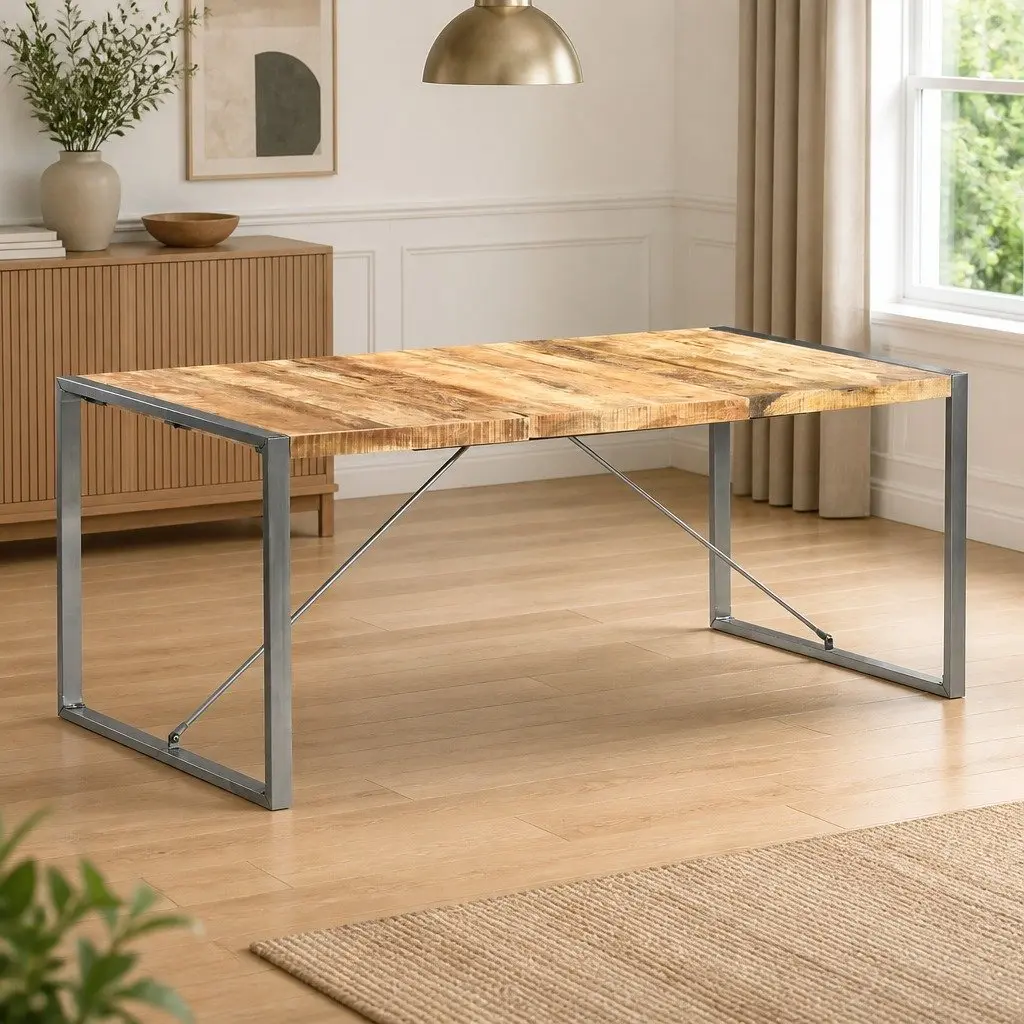 Solid Mango Wood Dining Table 180x90x75 cm Brown