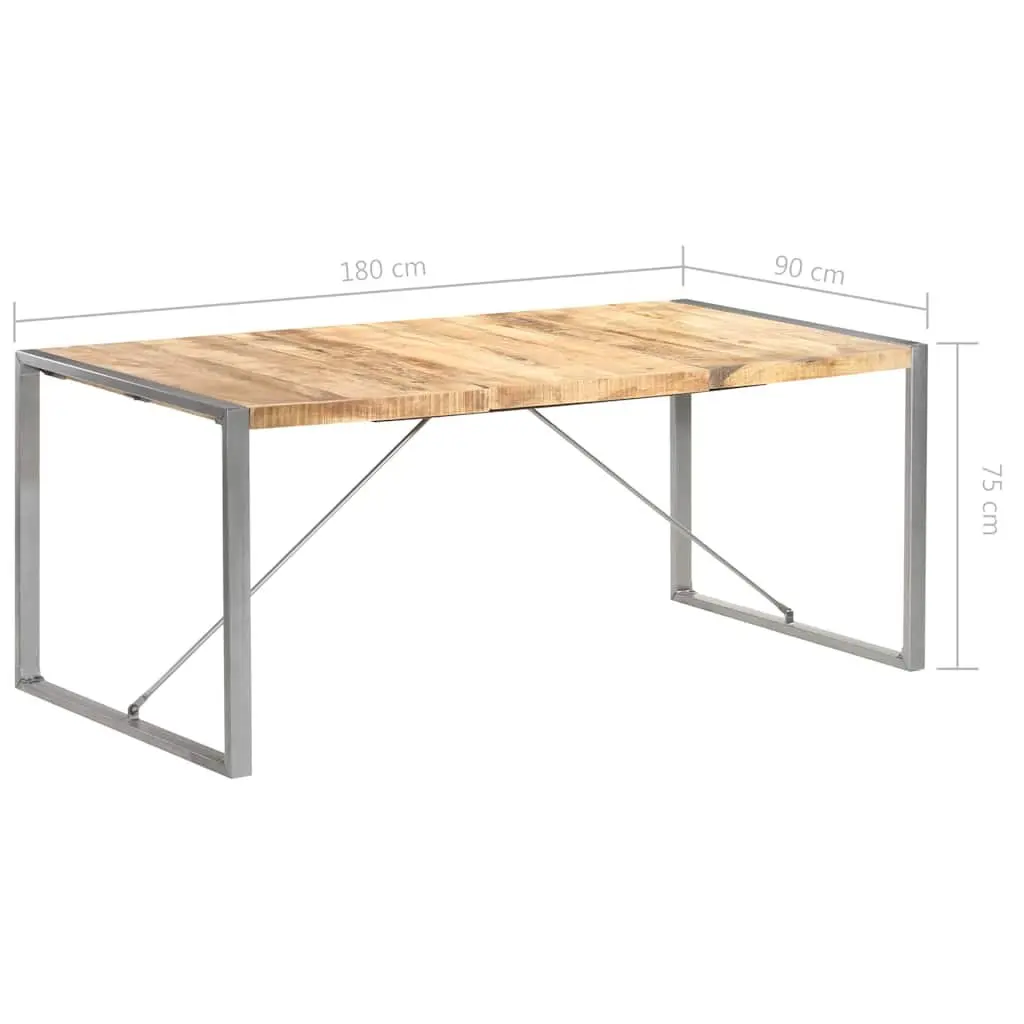 Solid Mango Wood Dining Table 180x90x75 cm Brown