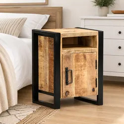 Solid Wood Mango Bedside Cabinet 40x35x55 cm