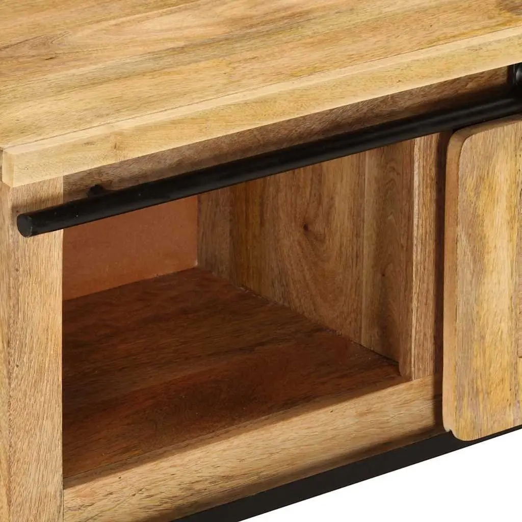 Rustic TV Cabinet 90x35x40 cm in Solid Mango Wood