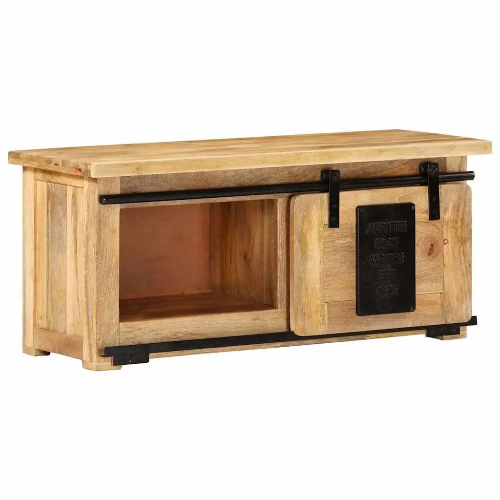 Rustic TV Cabinet 90x35x40 cm in Solid Mango Wood