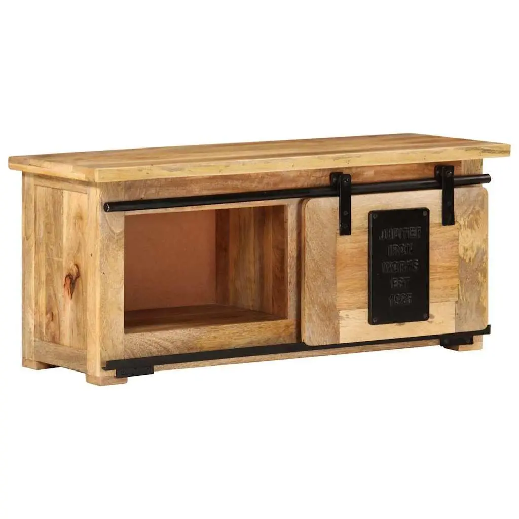 Rustic TV Cabinet 90x35x40 cm in Solid Mango Wood