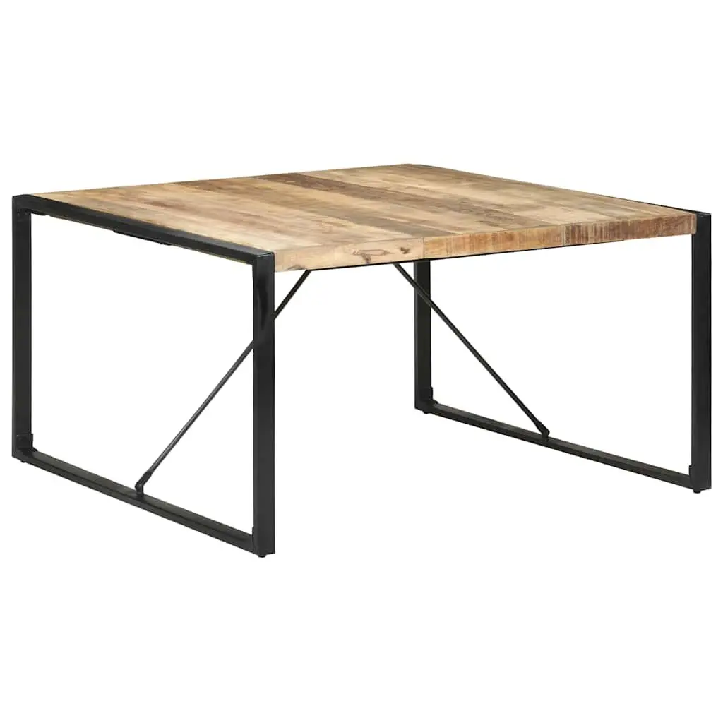 Dining Table 140x140x75 cm Industrial Style Kitchen Room Furniture Brown Wood