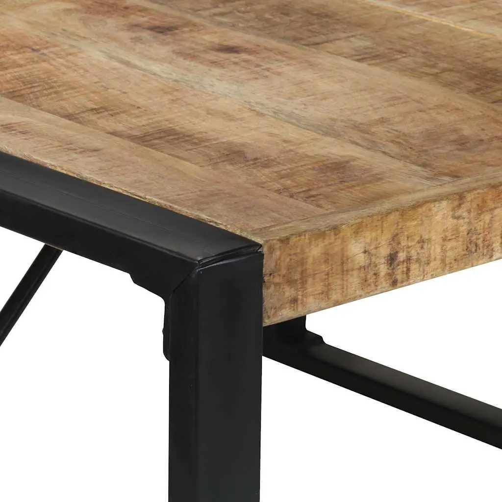 Dining Table 140x140x75 cm Industrial Style Kitchen Room Furniture Brown Wood