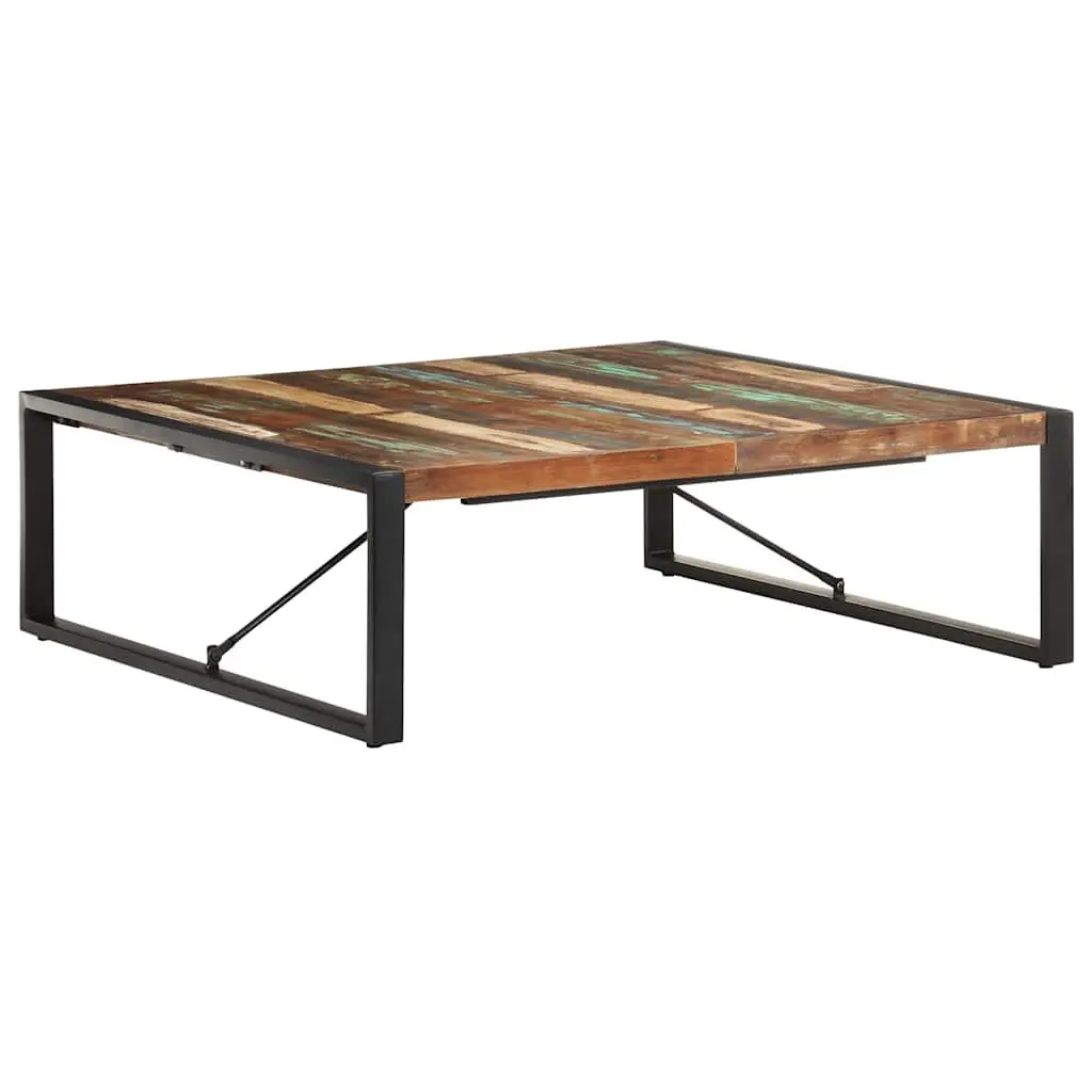 Coffee Table Reclaimed Wood 120x120x40 cm Black Industrial