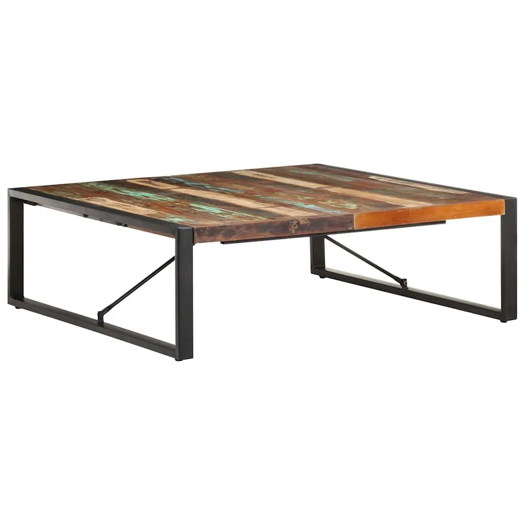 Coffee Table Reclaimed Wood 120x120x40 cm Black Industrial