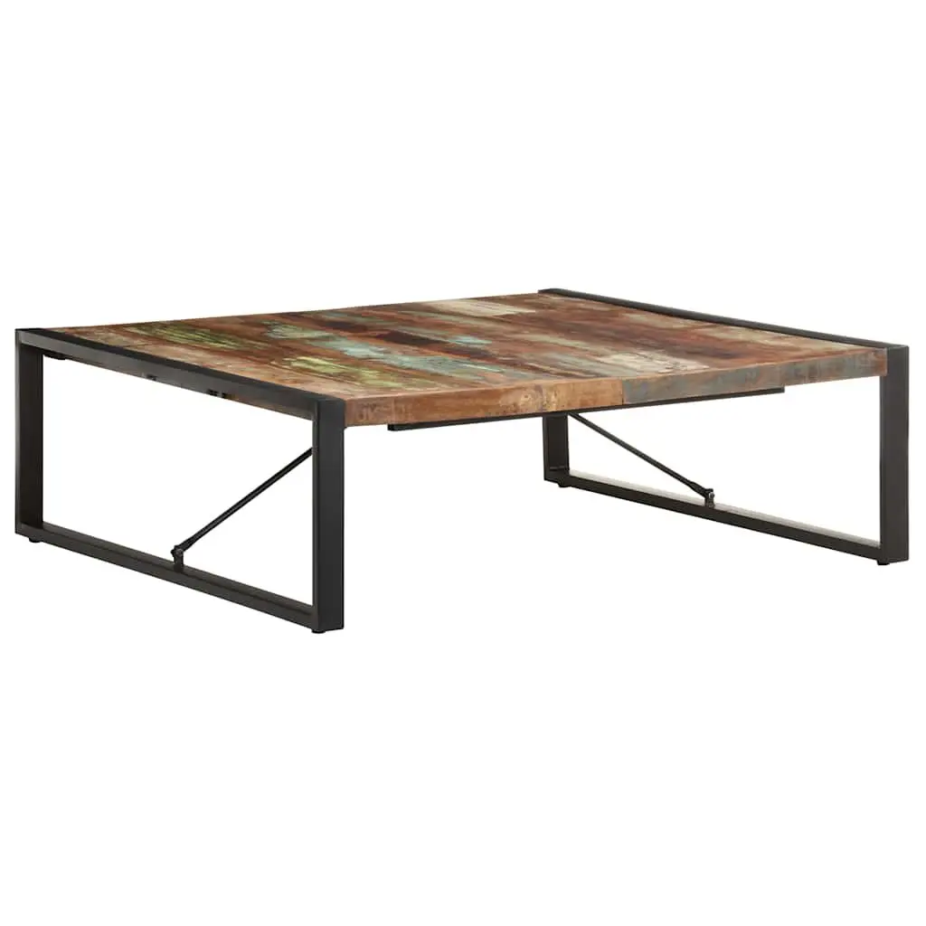 Coffee Table Reclaimed Wood 120x120x40 cm Black Industrial