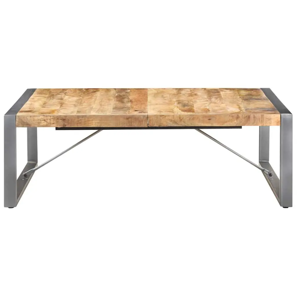 Industrial-Style Solid Mango Wood Coffee Table 120x120x40 cm