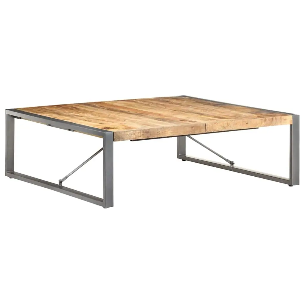 Industrial-Style Solid Mango Wood Coffee Table 120x120x40 cm