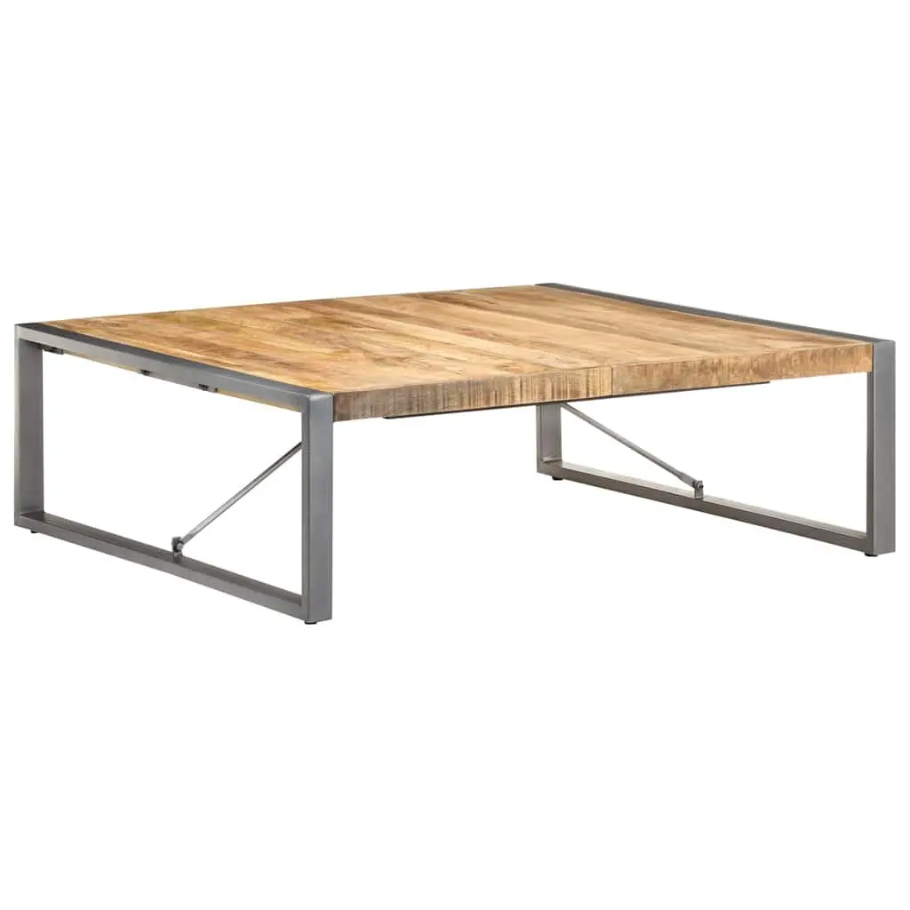 Industrial-Style Solid Mango Wood Coffee Table 120x120x40 cm