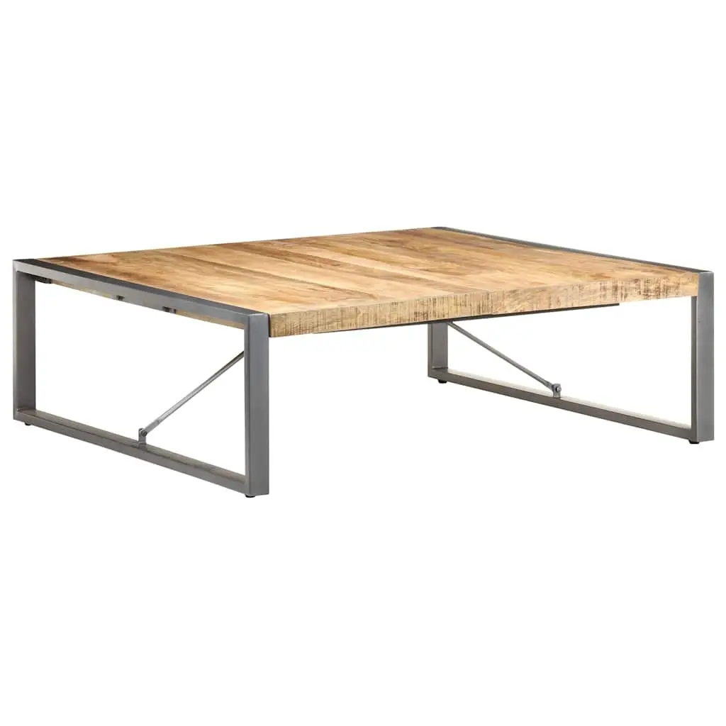 Industrial-Style Solid Mango Wood Coffee Table 120x120x40 cm