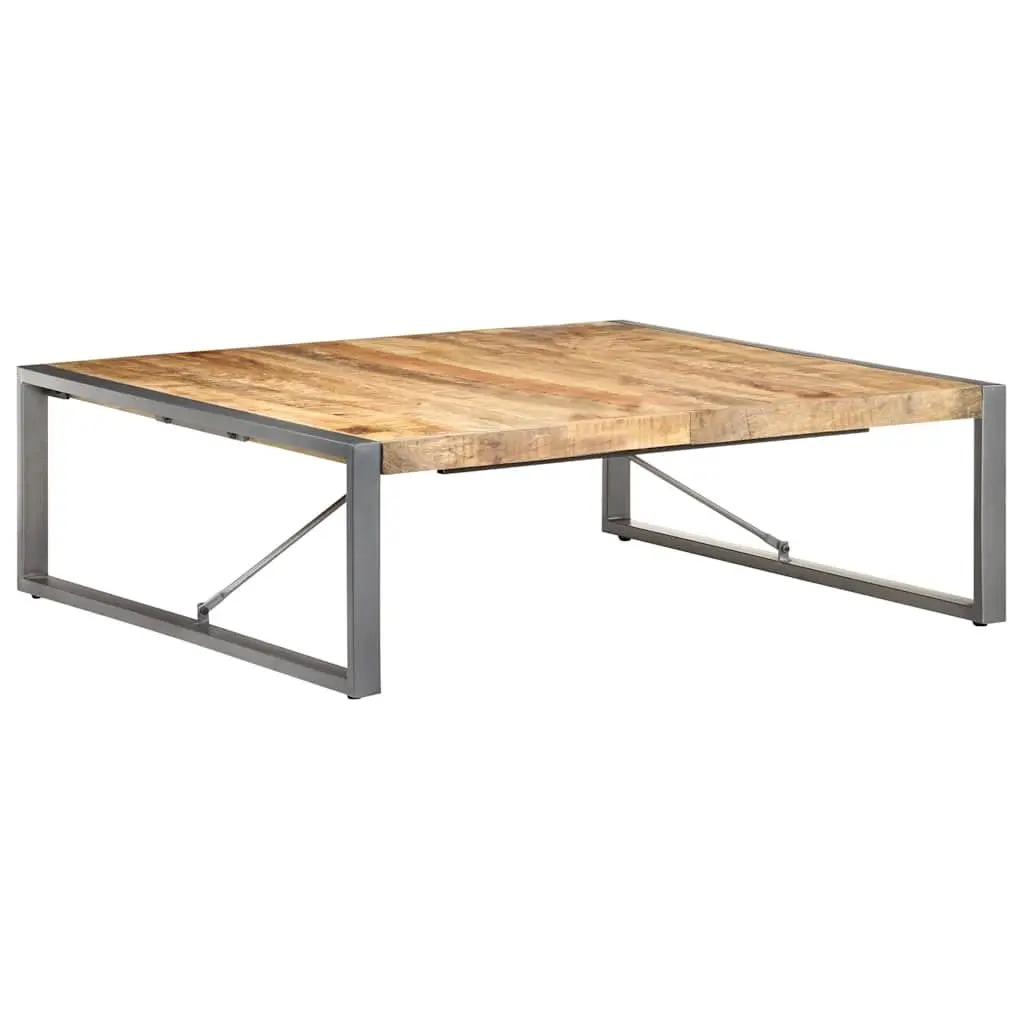 Industrial-Style Solid Mango Wood Coffee Table 120x120x40 cm