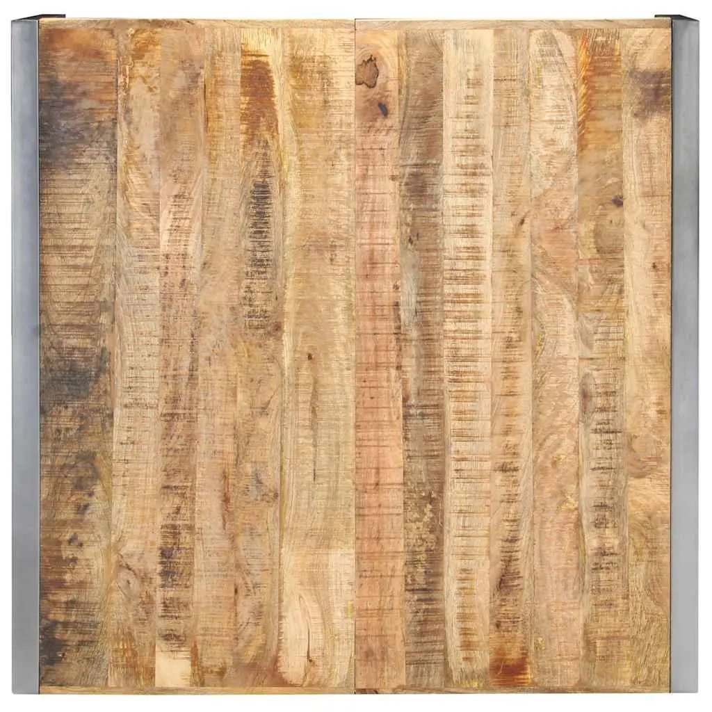 Industrial-Style Solid Mango Wood Coffee Table 120x120x40 cm